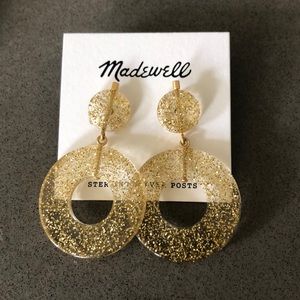 NWT Madewell gold glitter drop earrings